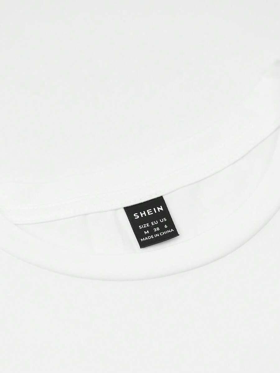 SHEIN BIAŁY T-SHIRT OKRĄGŁY DEKOLT S06__48