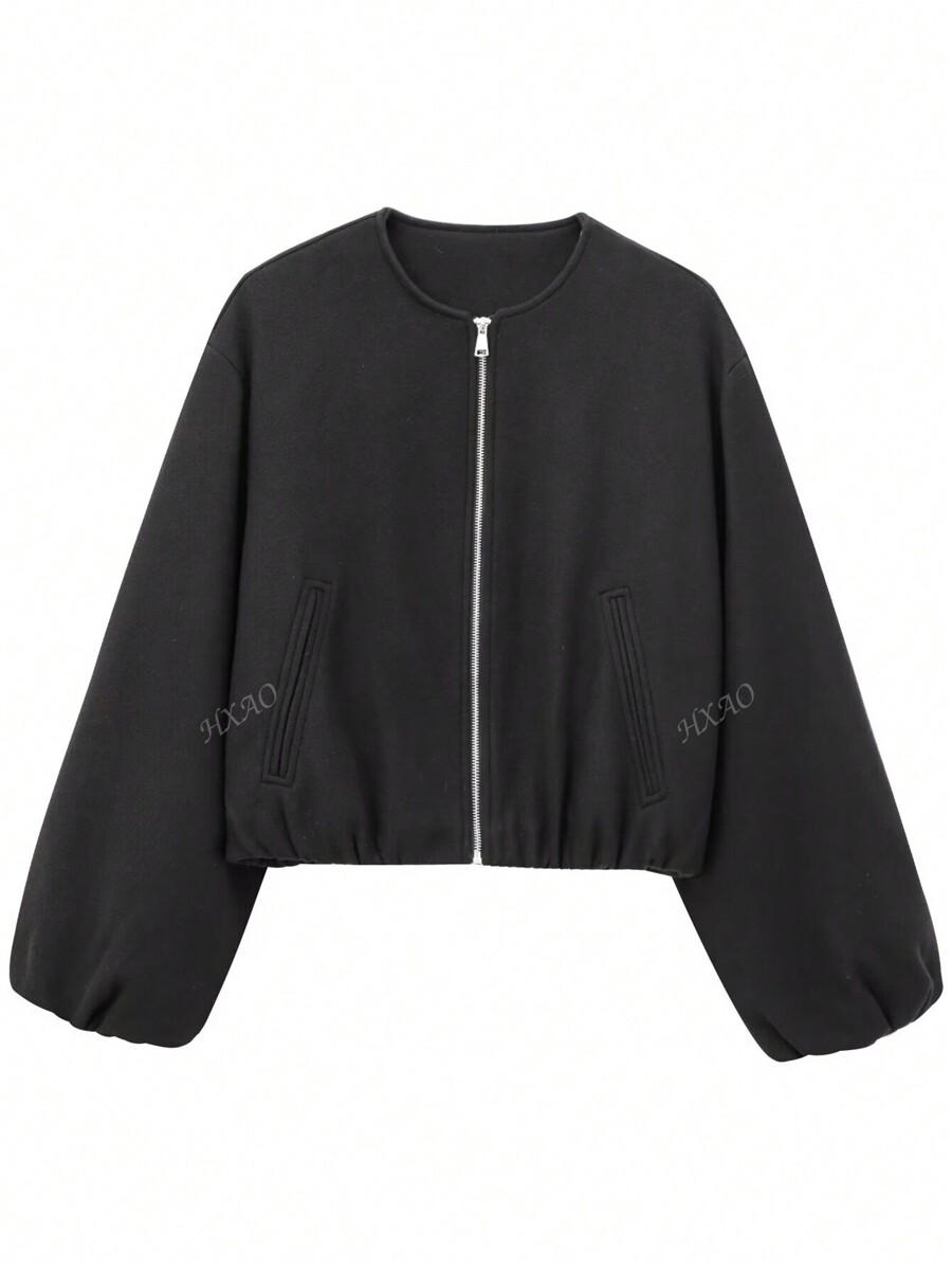 SHEIN CZARNA KURTKA ZAMEK S06__S