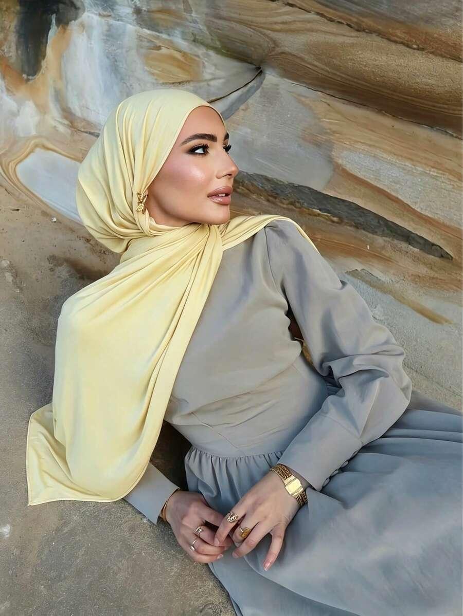 SHEIN ŻÓŁTA CHUSTA HIDŻAB S07__170X60CM