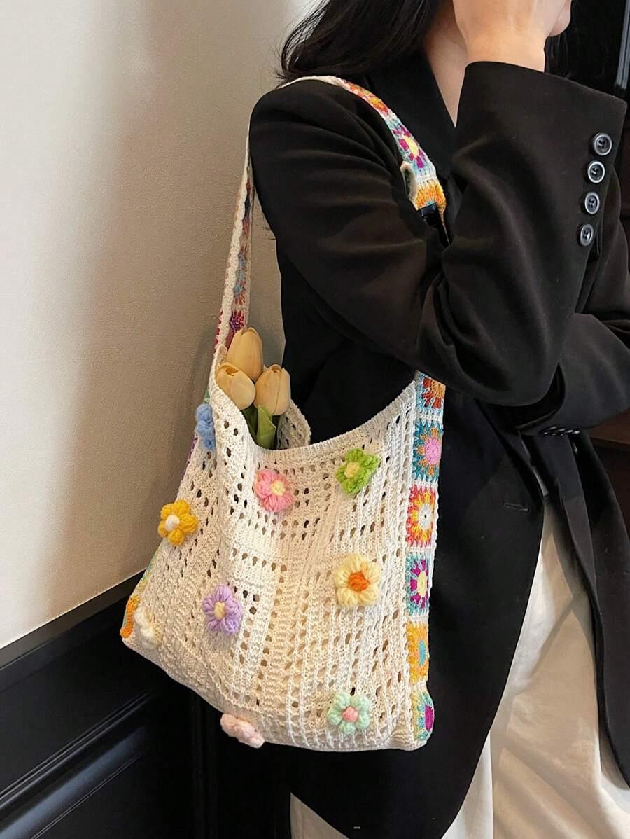 SHEIN DZIANINOWA TORBA NA RAMIĘ S07__30X28