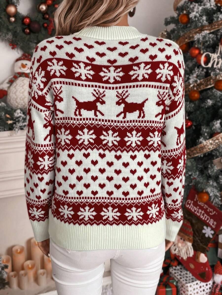 SHEIN SWETER WZÓR ŚWIĄTECZNY BDD__XS