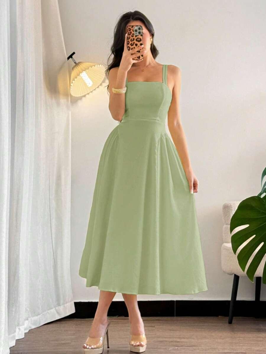 SHEIN ZIELONA MIDI SUKIENKA S06__S