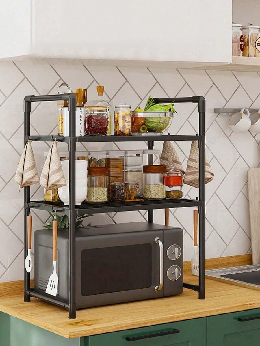 SHEIN CZARNA PÓŁKA KUCHENNA ORGANIZER S07__50,5X27X73