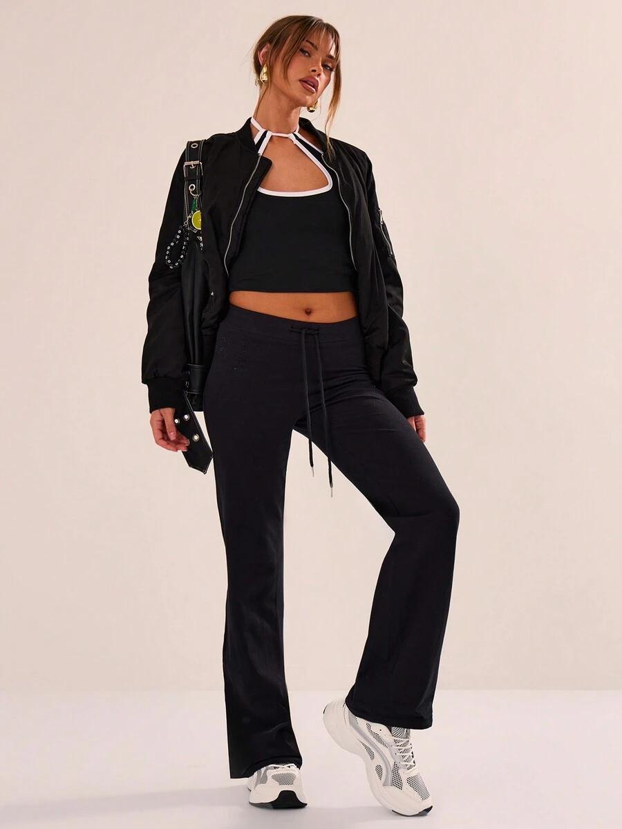 SHEIN CZARNE SPODNIE DRESOWE S06__XS