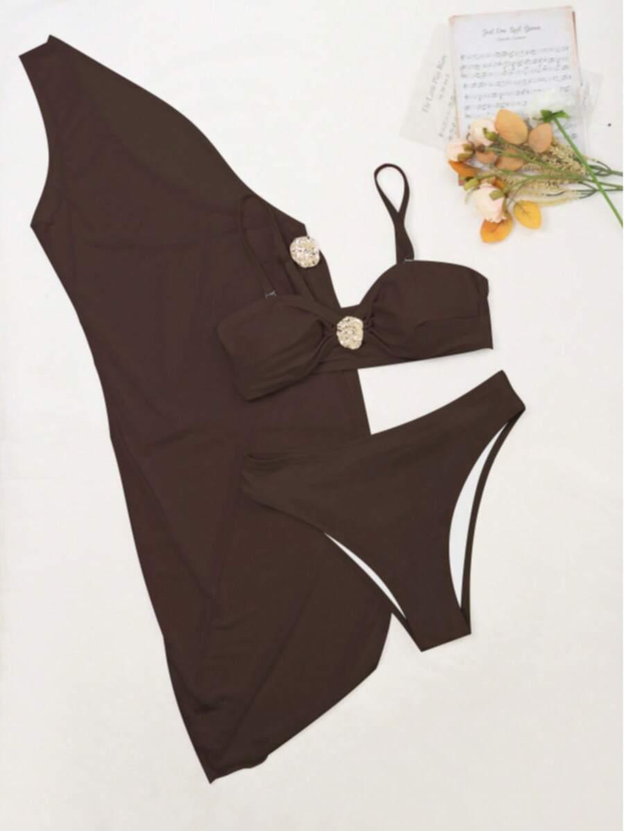 SHEIN DWUCZĘŚCIOWY STRÓJ KĄPIELOWY SUKIENKA KOMPLET S09__48