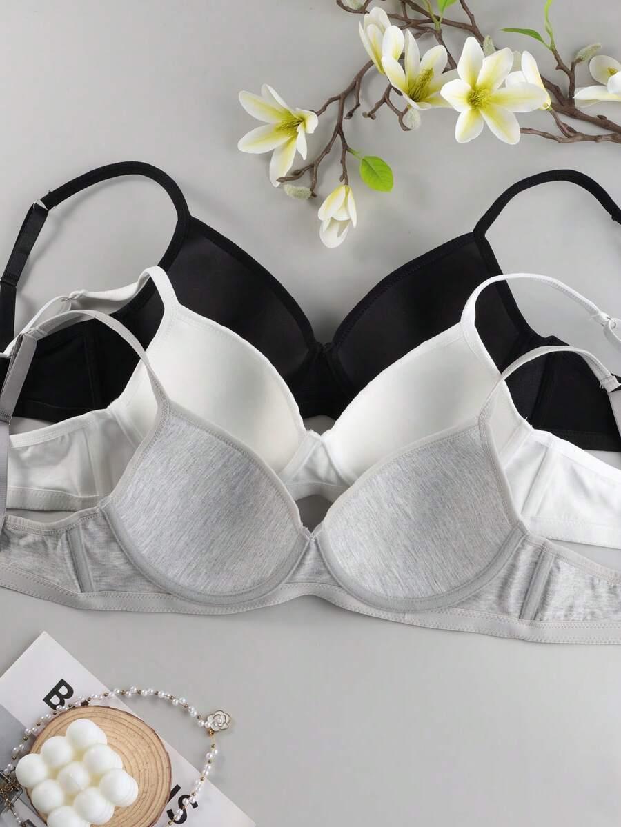 SHEIN GŁADKI BIUSTONOSZ 3-PACK S06__70B