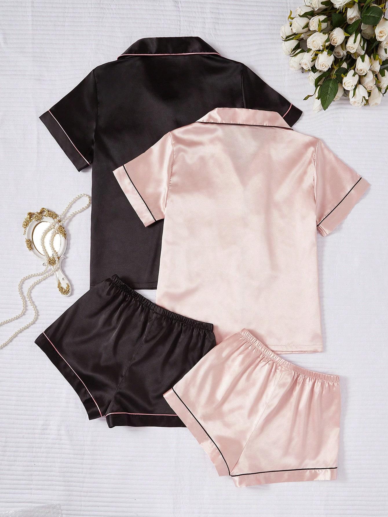 SHEIN RÓŻOWY KOMPLET PIŻAMY S06__XL