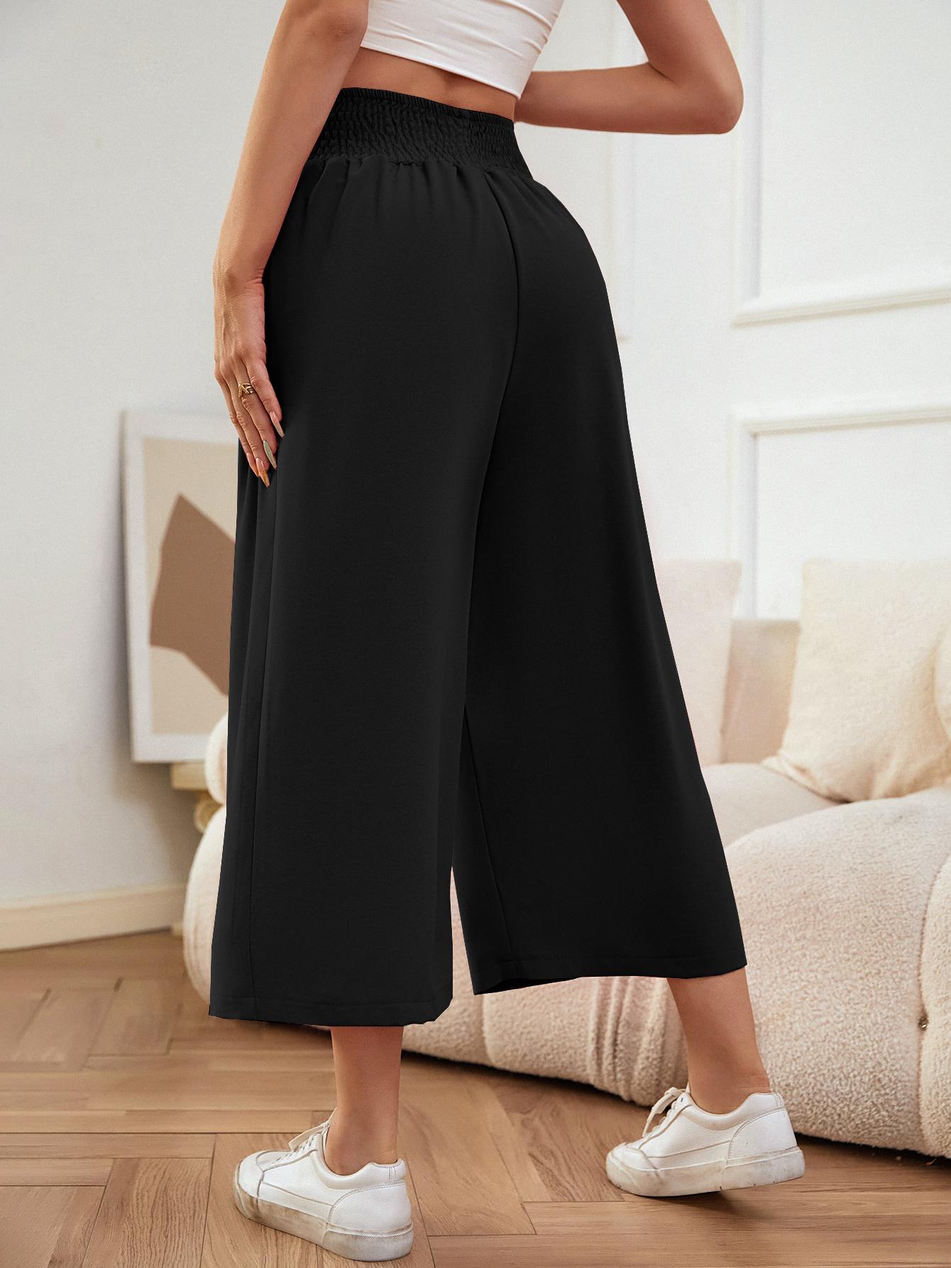 SHEIN CZARNE SPODNIE 7/8 WYSOKI STAN S06__M