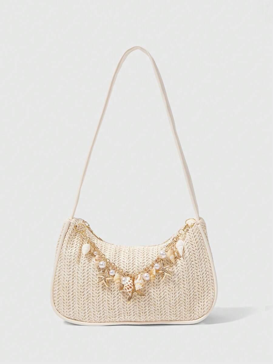 SHEIN BEŻOWA TOREBKA ZDOBIENIE S07__22X12