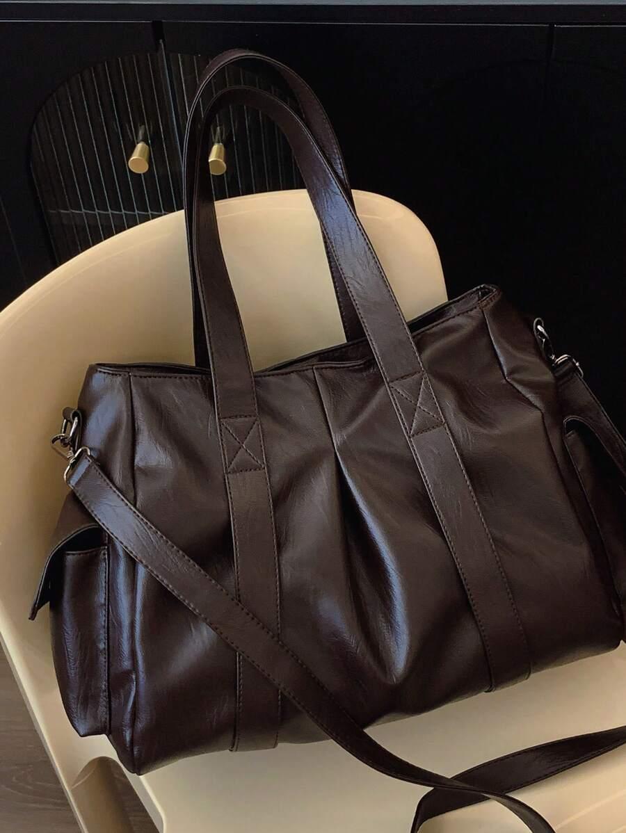 SHEIN BRĄZOWA TORBA NA RAMIĘ S07__35X18X28