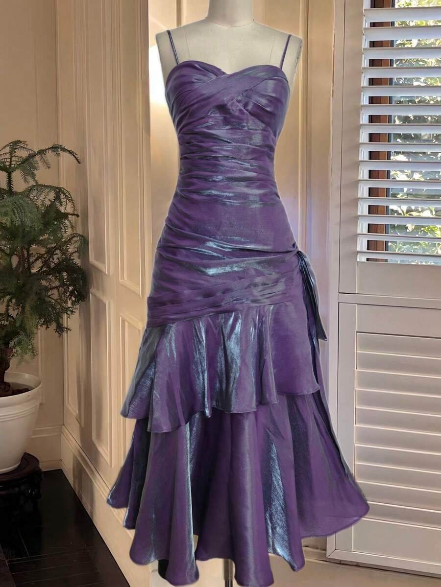 SHEIN FIOLETOWA MAXI SUKIENKA S06__XXS