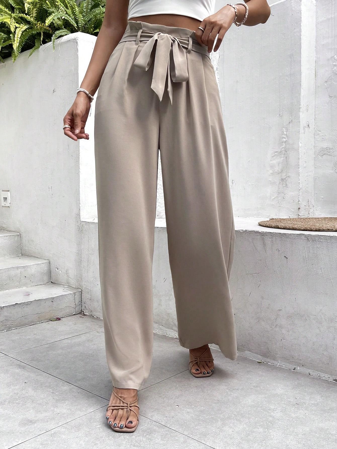 SHEIN BEŻOWE SPODNIE PLISOWANE S09__M