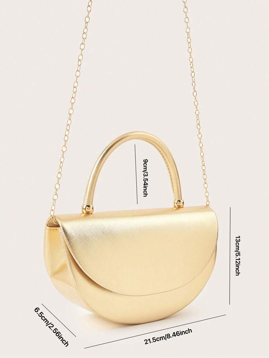 SHEIN ZŁOTA TOREBKA POŁYSK S07__6,5X13X21,5CM