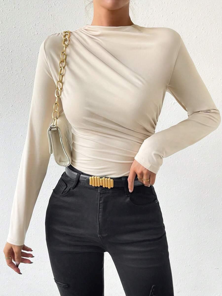 SHEIN BEŻOWE BODY DŁUGI RĘKAW S06__XL