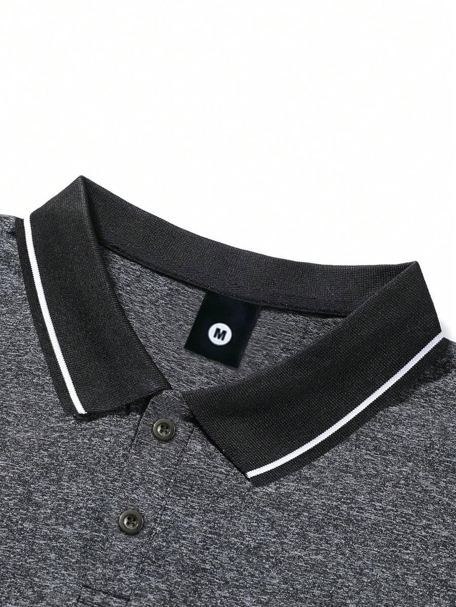 SHEIN SZARA KOSZULKA POLO KRÓTKI RĘKAW S09__L