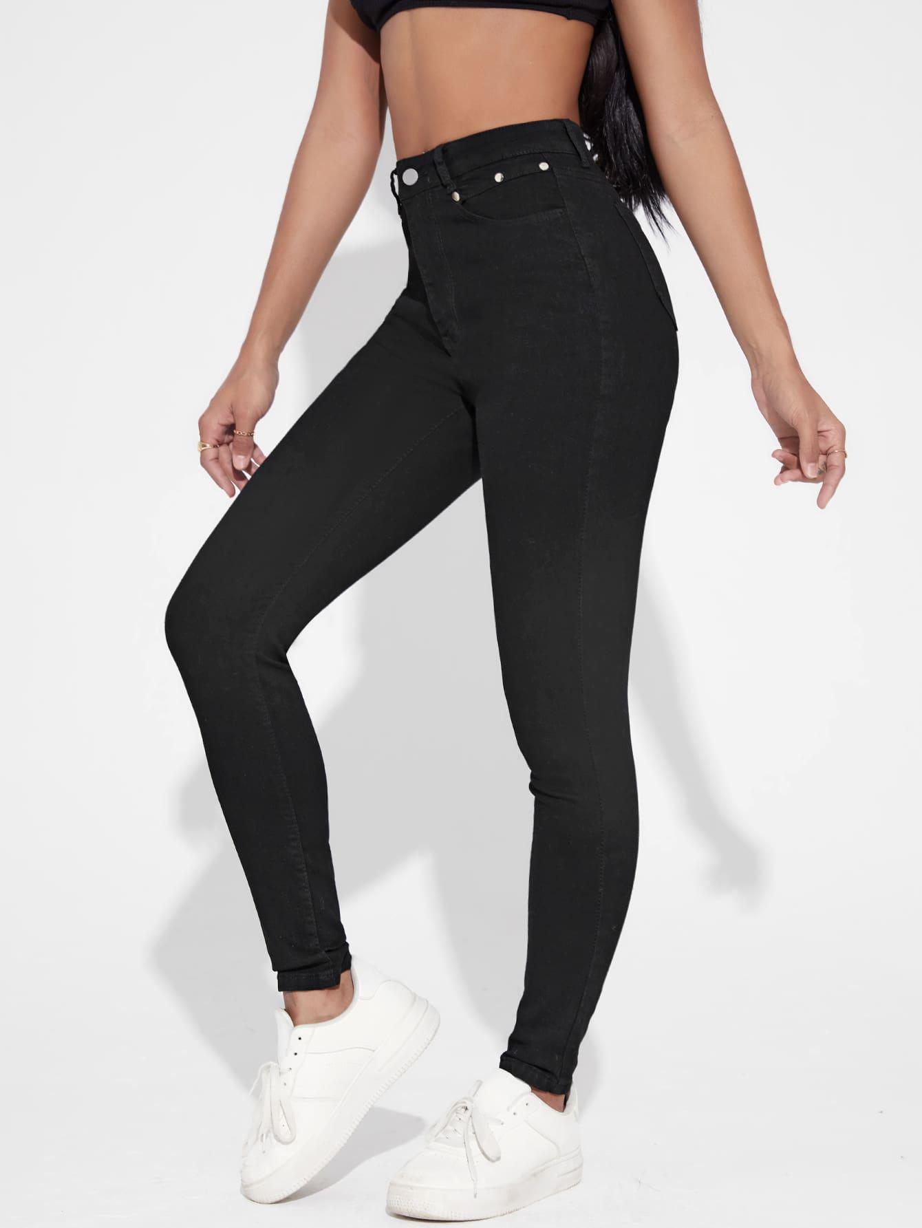 SHEIN CZARNE SPODNIE JEANS S06__XS