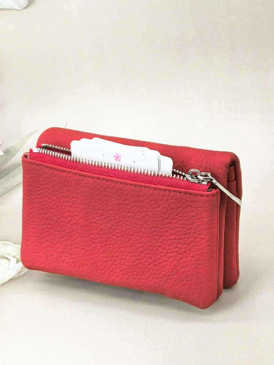 SHEIN CZERWONY PORTFEL ZAMEK S07__13X9,5CM
