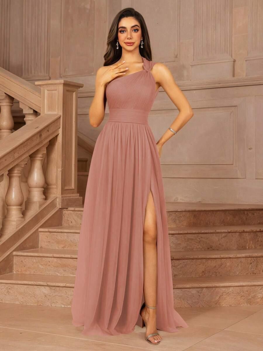 SHEIN RÓŻOWA SUKIENKA JEDNO RAMIĘ S06__S