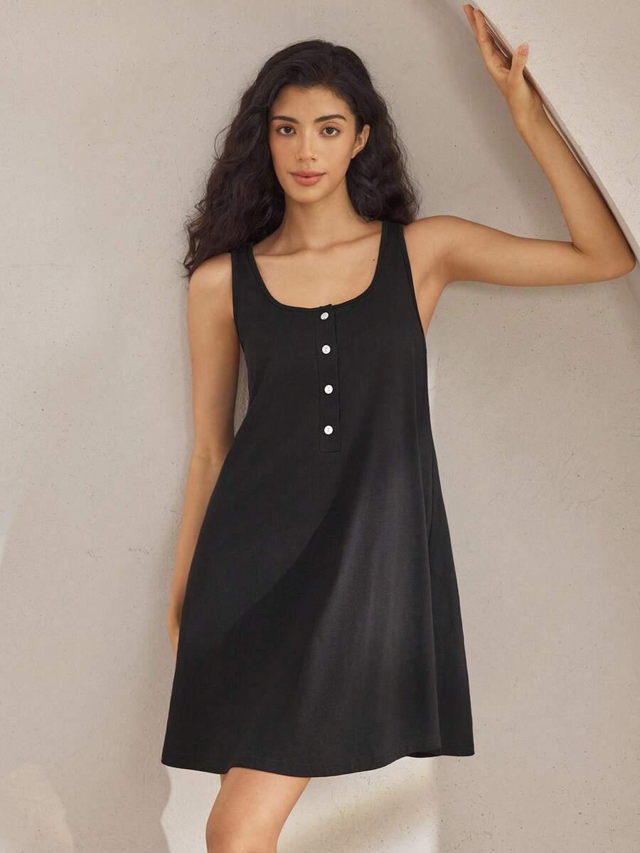 SHEIN CZARNA SUKIENKA GUZIKI S06__XS