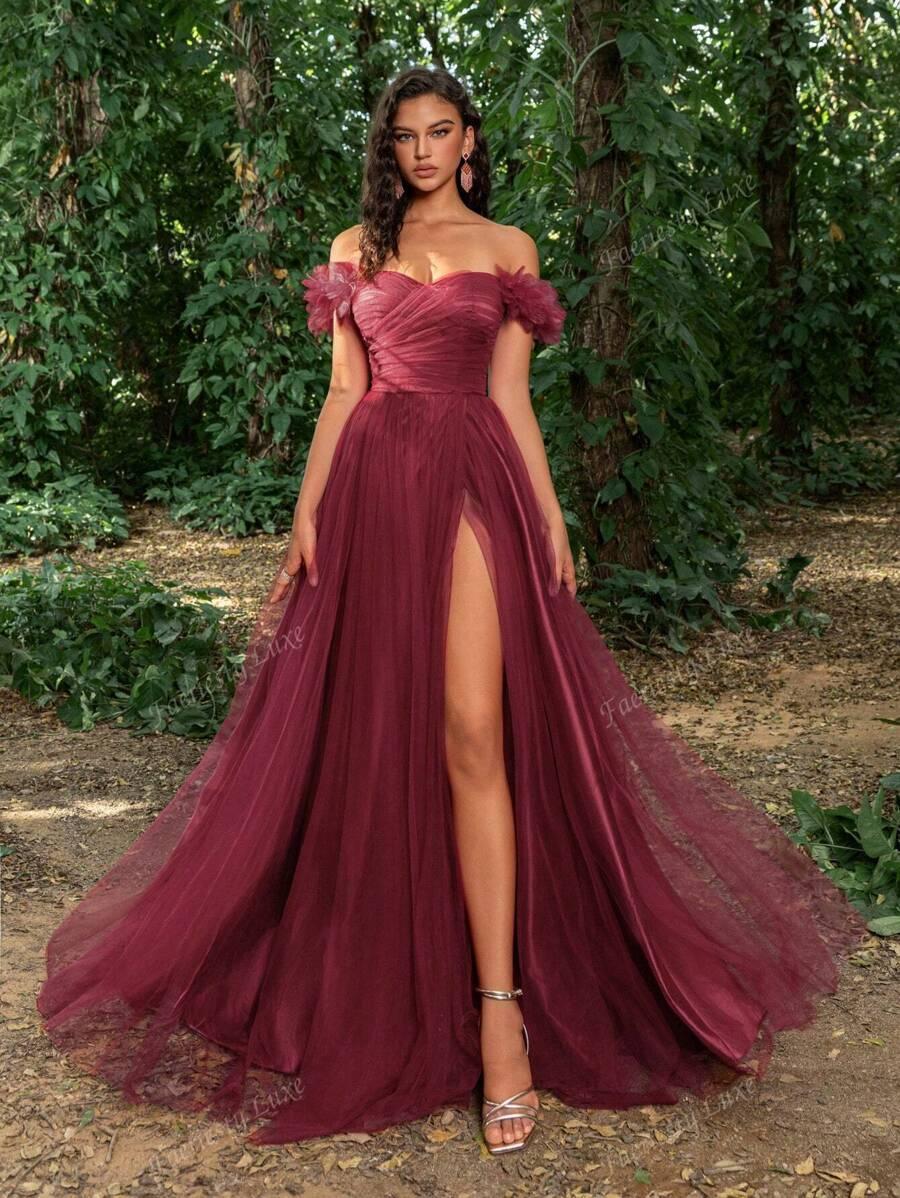 SHEIN BORDOWA MAXI SUKIENKA S06__L