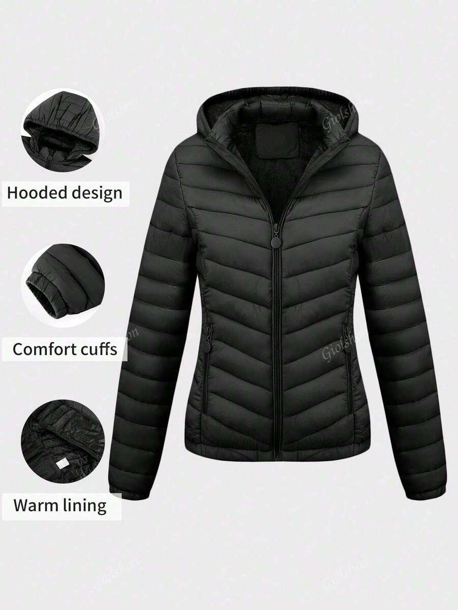 SHEIN CZARNA PIKOWANA KURTKA KAPTUR W01__52