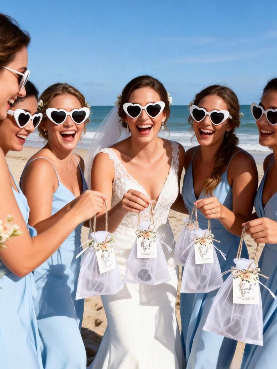 SHEIN BIAŁE OKULARY SERCA S07