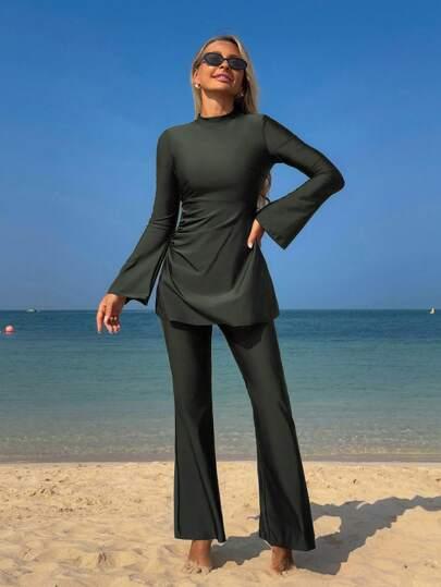 SHEIN ZIELONY DWUCZĘŚCIOWY STRÓJ KĄPIELOWY S09__XL