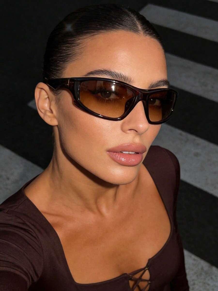 SHEIN BRĄZOWE OKULARY PRZECIWSŁONECZNE S07