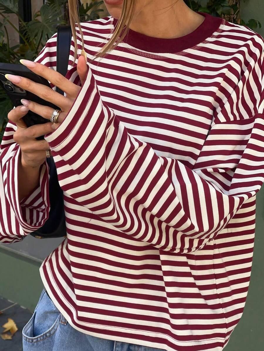 SHEIN BLUZKA DŁUGI RĘKAW PASKI S06__M