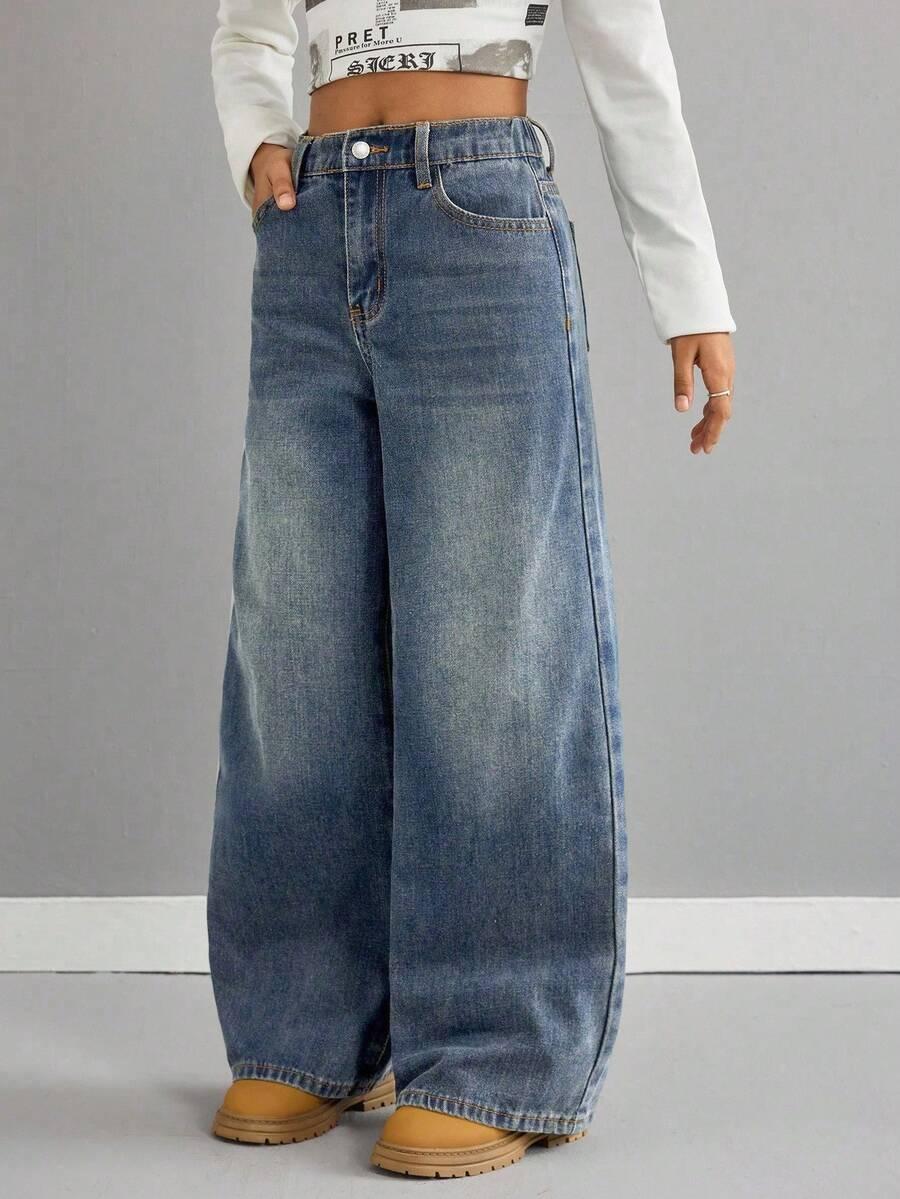 SHEIN NIEBIESKIE SPODNIE JEANS S06__134/140