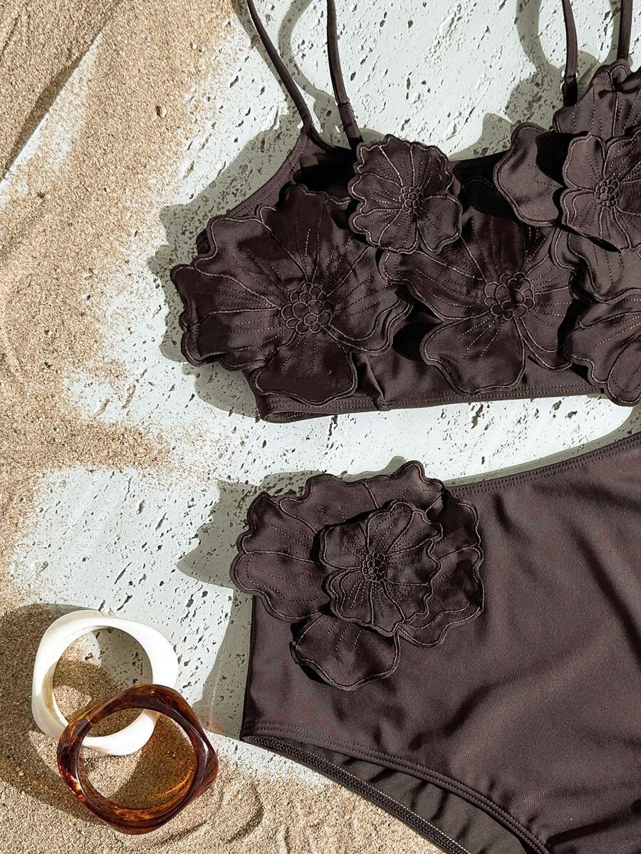 SHEIN DWUCZĘŚCIOWY STRÓJ KĄPIELOWY KWIATY S09__XL