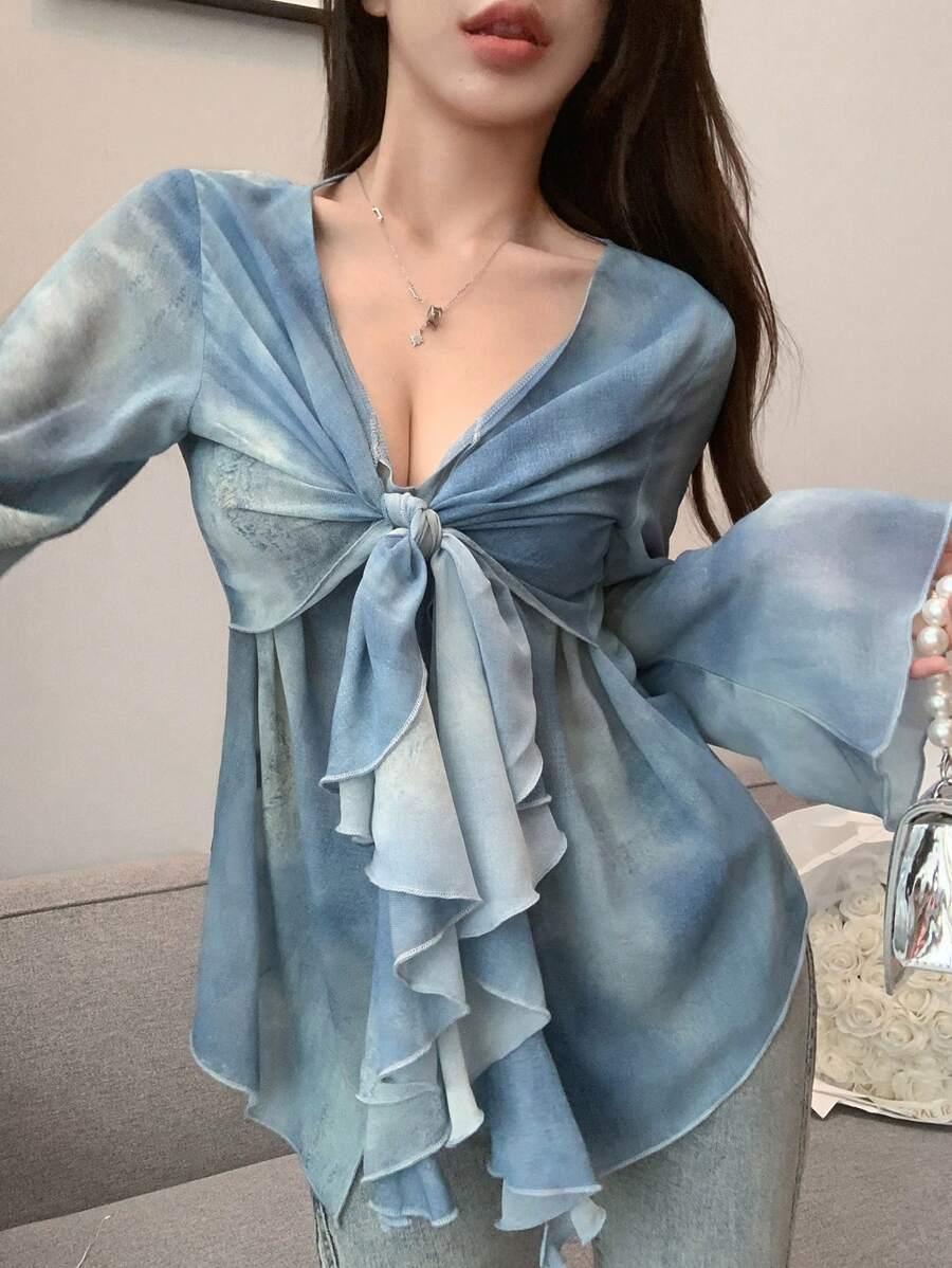 DAZY NIEBIESKA BLUZKA SIATECZKA S06__L