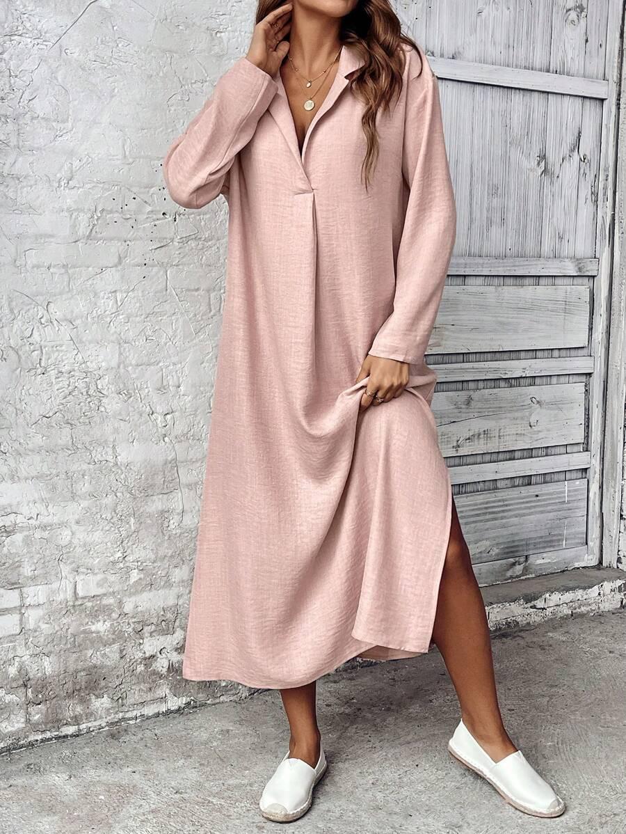 SHEIN RÓŻOWA MAXI SUKIENKA S06__L