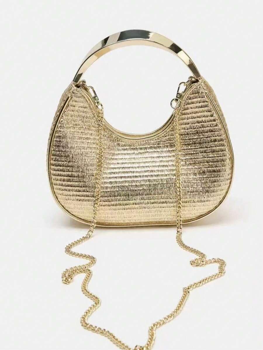 SHEIN ZŁOTA TOREBKA POŁYSK S07__22X22X6