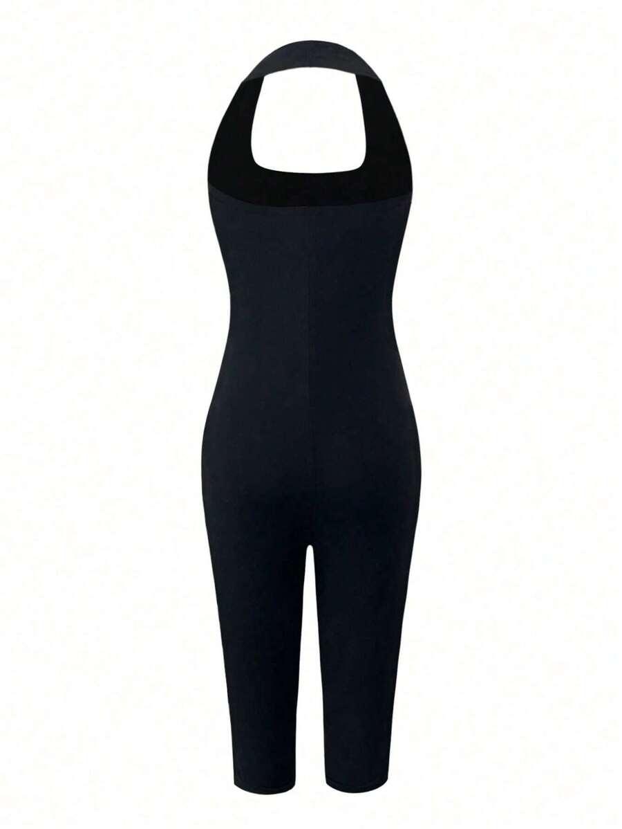 SHEIN CZARNY SPORTOWY KOMBINEZON S06__M