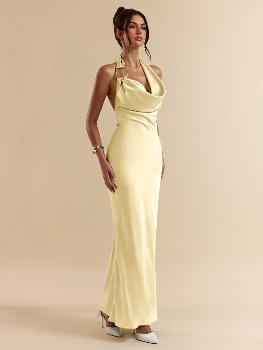 SHEIN ŻÓŁTA MAXI SUKIENKA S06__S