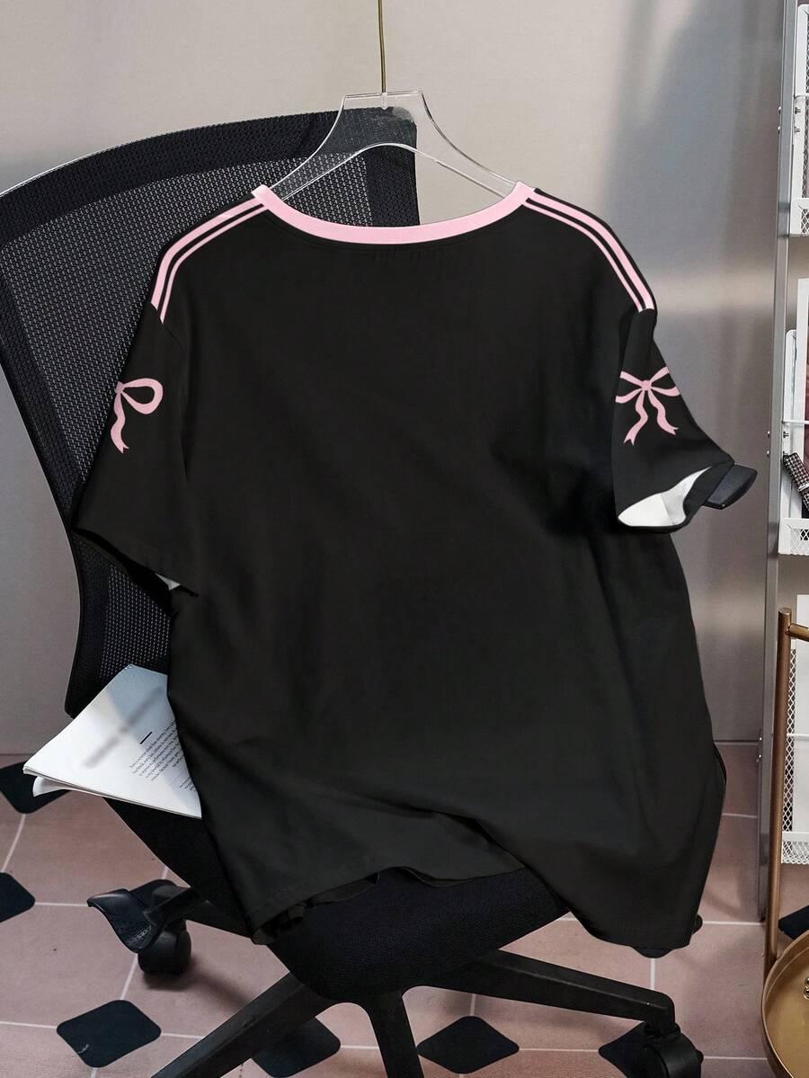 SHEIN CZARNY T-SHIRT PRINT S06__XXL