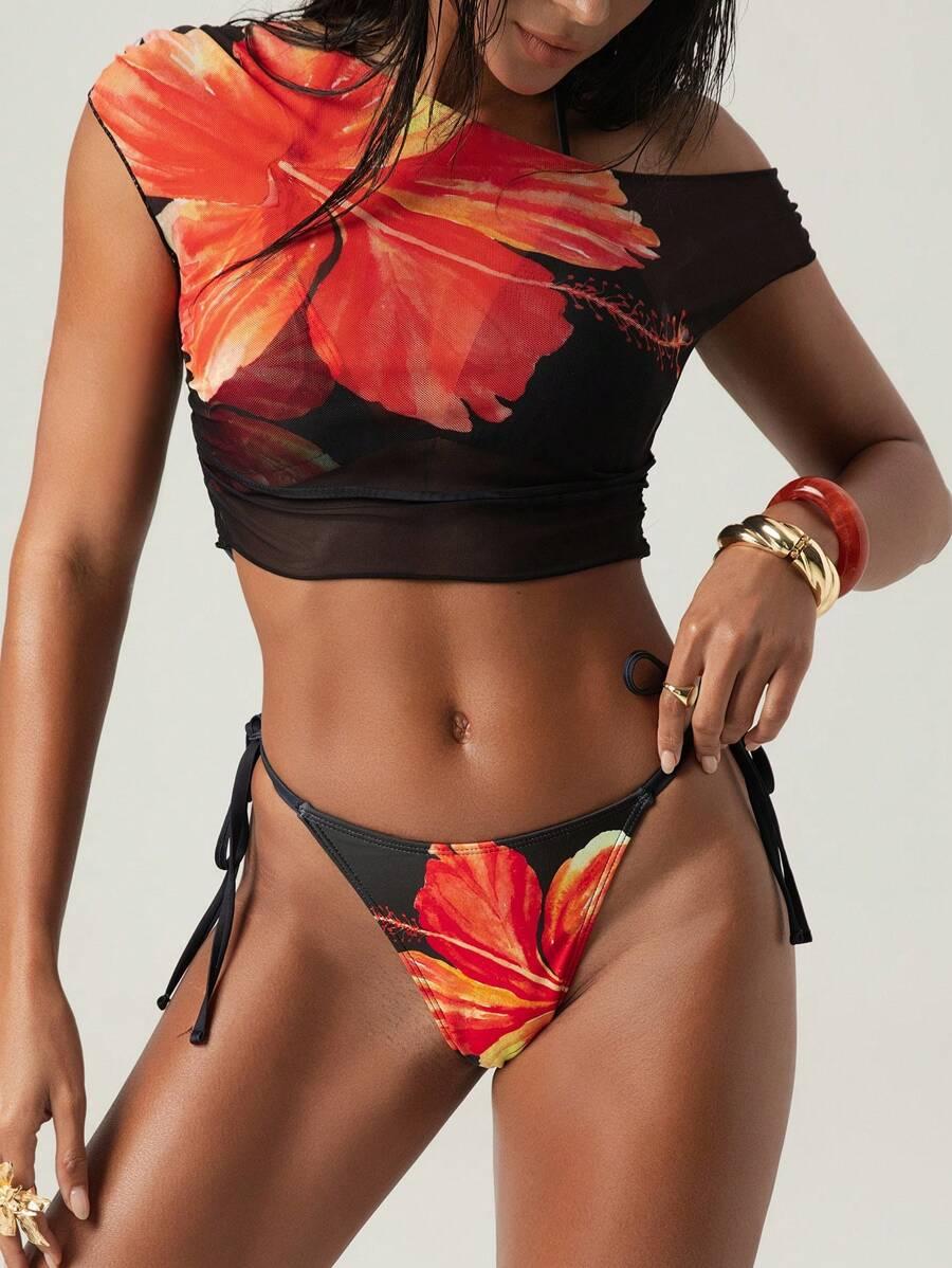 SHEIN DWUCZĘŚCIOWY STRÓJ KĄPIELOWY NARZUTKA KOMPLET S09__M