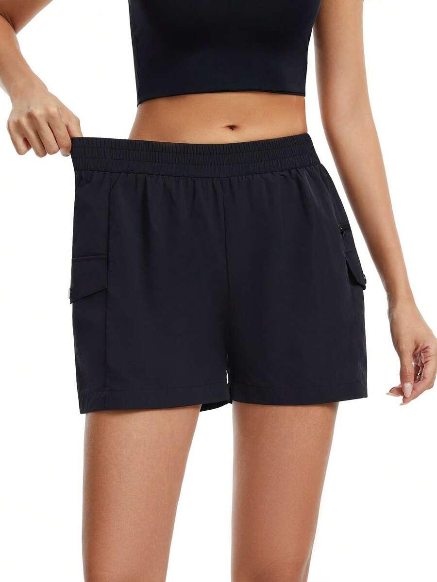 SHEIN CZARNE SPODENKI KIESZENIE S06__M