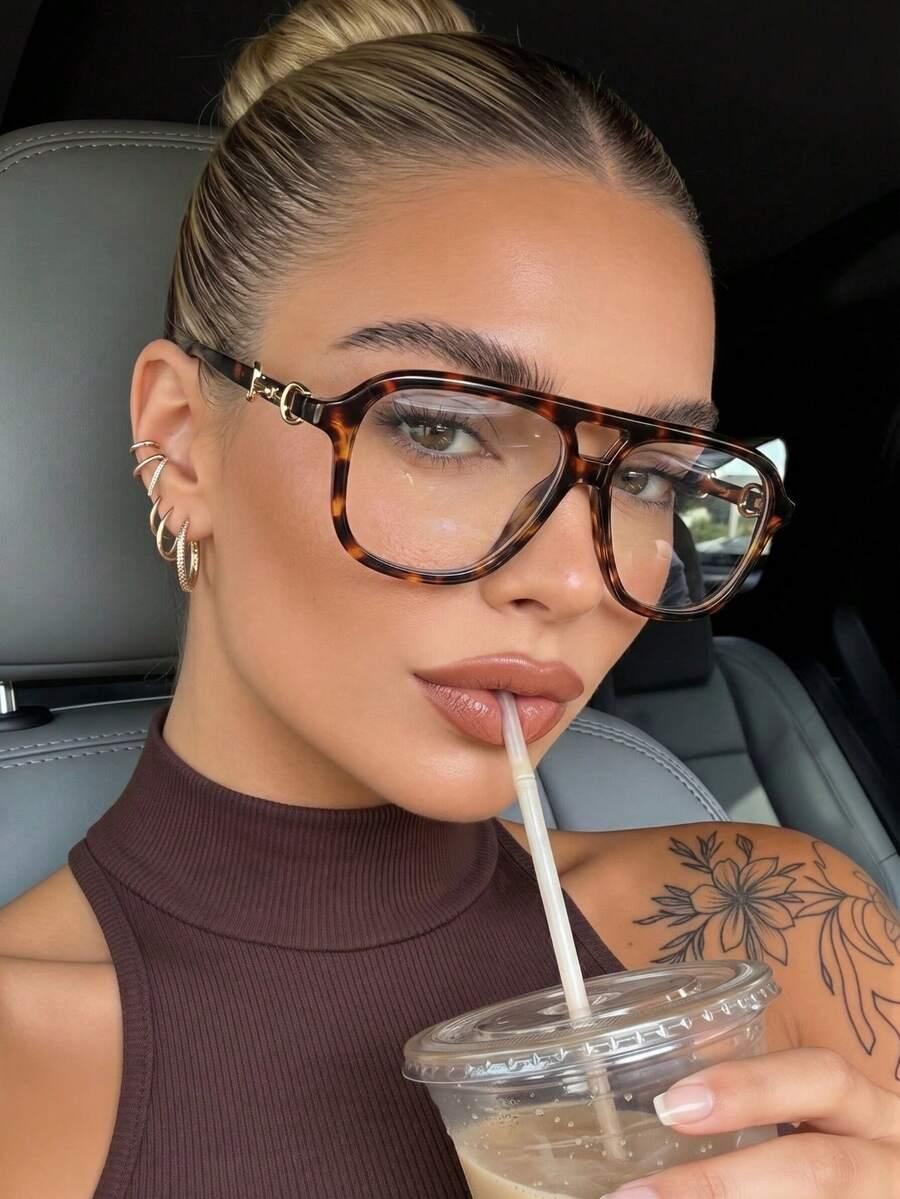 SHEIN CZARNE OKULARY ZERÓWKI S07