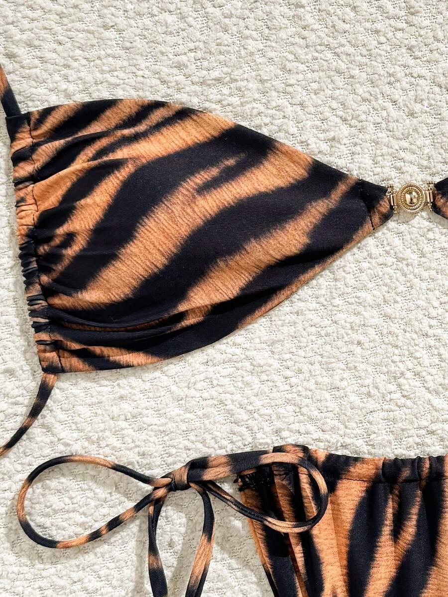 SHEIN DWUCZĘŚCIOWY STRÓJ KĄPIELOWY ANIMAL PRINT S09__S