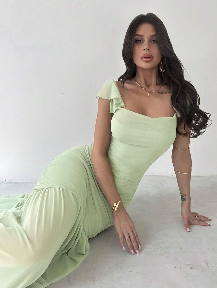 SHEIN SIATECZKOWA MAXI SUKIENKA S06__XS