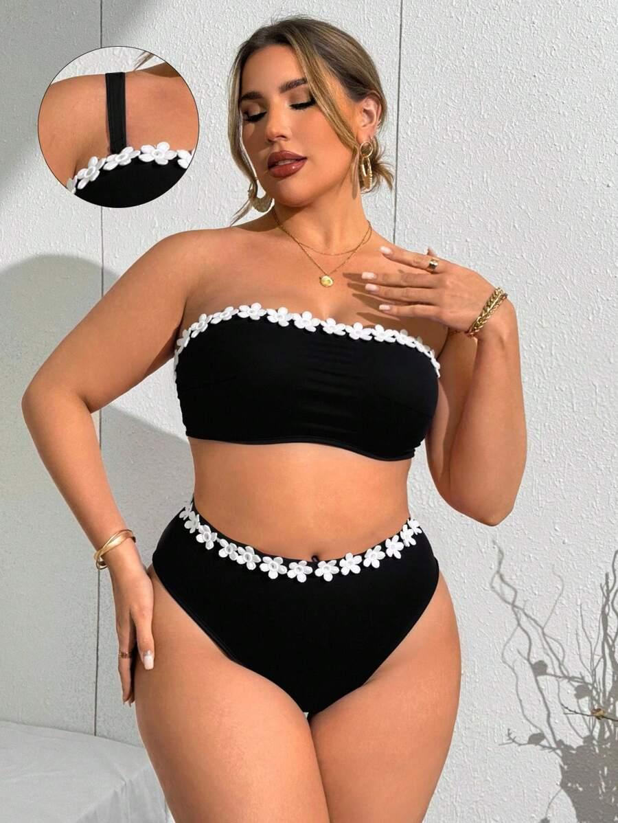 SHEIN CZARNY DWUCZĘŚCIOWY STRÓJ KĄPIELOWY S09__48