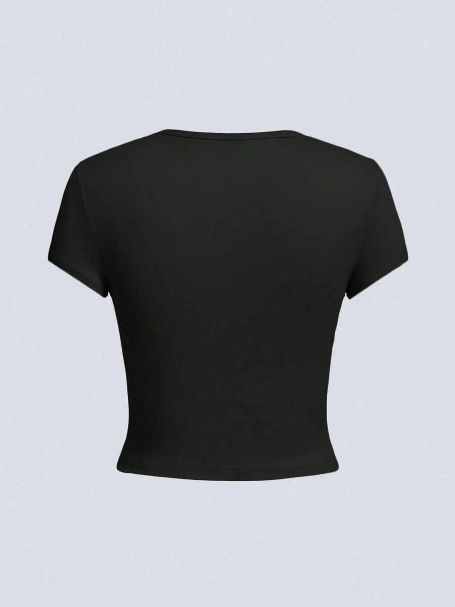 SHEIN CZARNY TOP PRINT S06__XS
