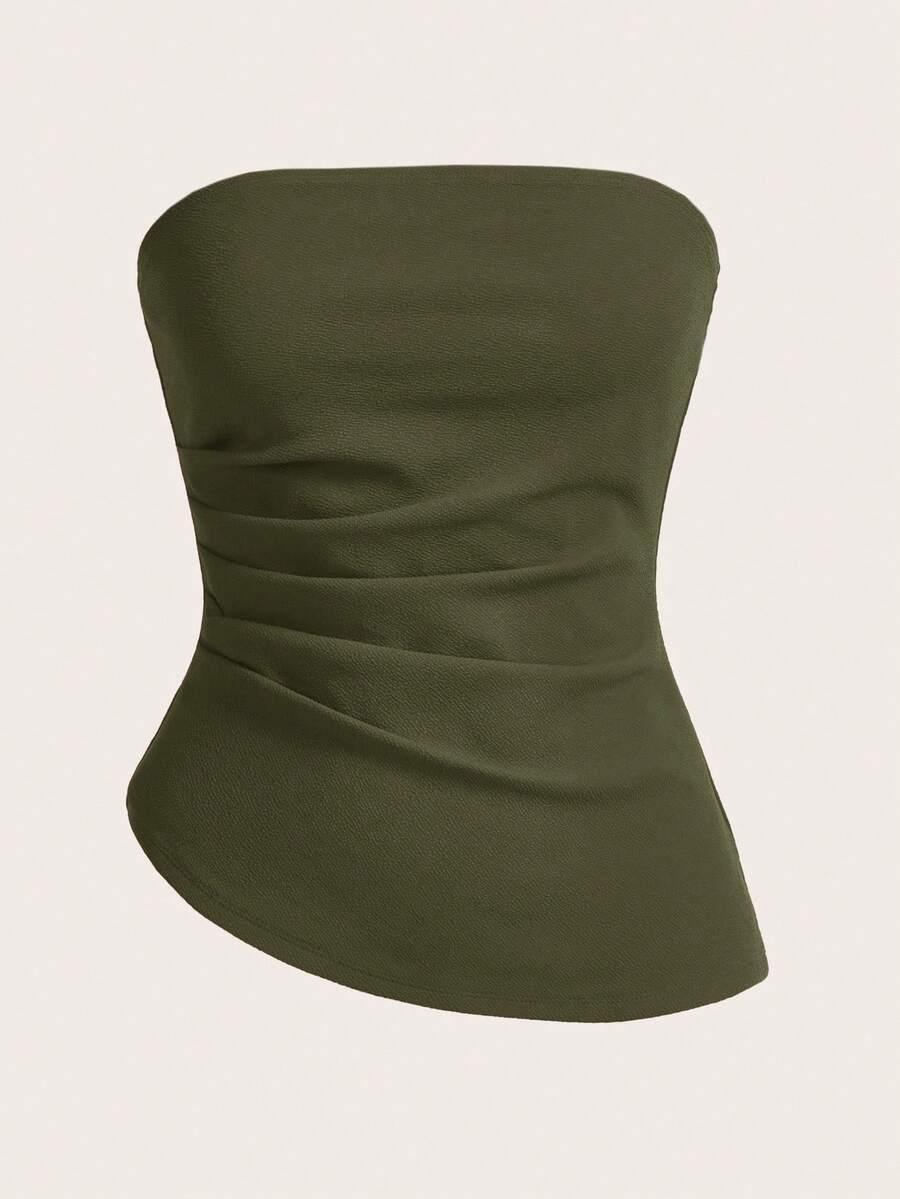 SHEIN ZIELONY TOP ODKRYTE RAMIONA S06__XXS