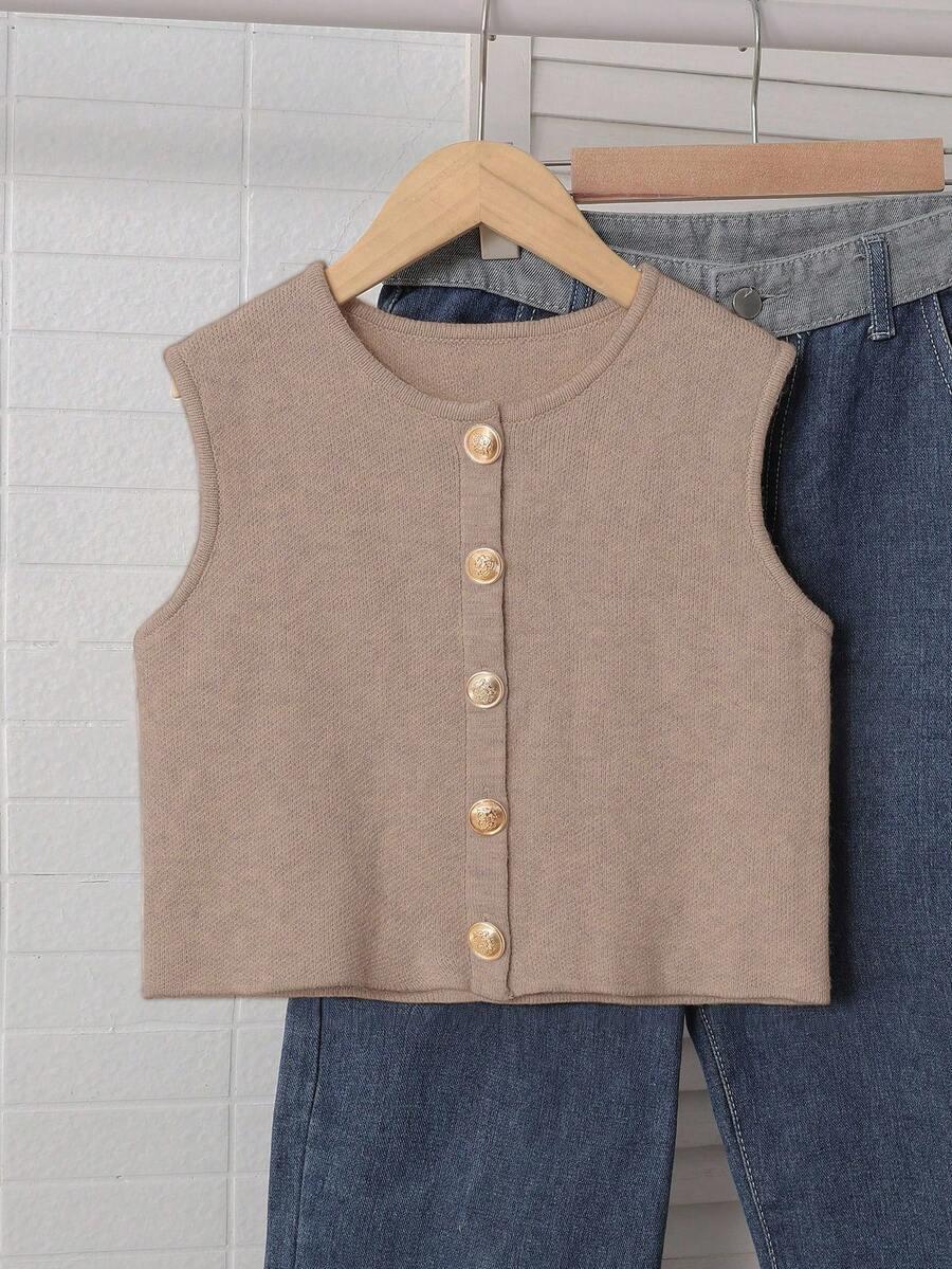 SHEIN DZIANINOWA KAMIZELKA GUZIKI S06__146/152