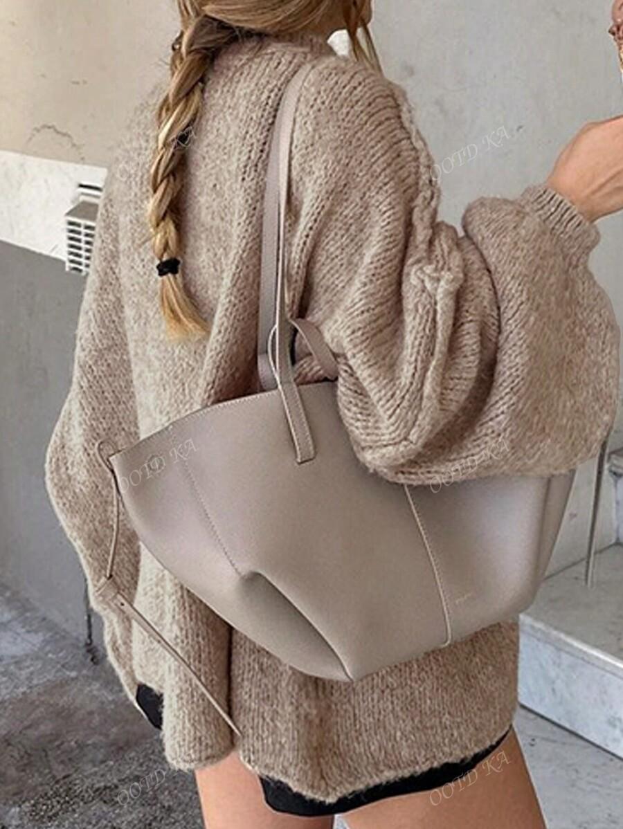 SHEIN ZIELONY SWETER STÓJKA SZEROKIE RĘKAWY PK01__S
