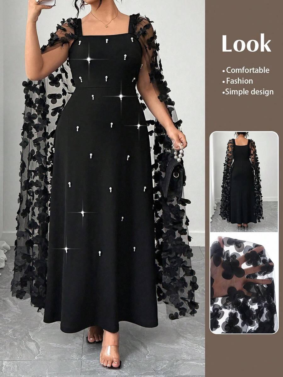 SHEIN CZARNA SUKIENKA ZDOBIENIA S06__46