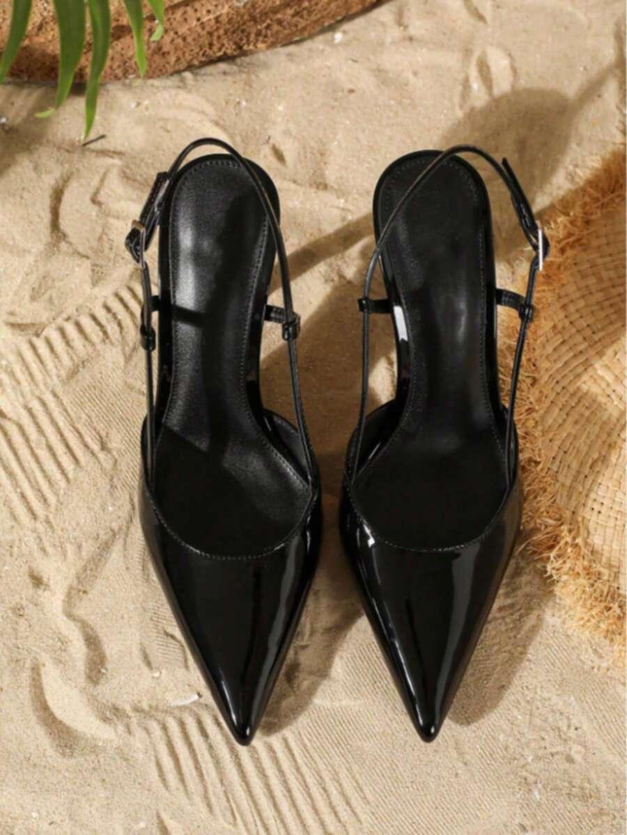 SHEIN CZARNE CZÓŁENKA NA OBCASIE S06__38