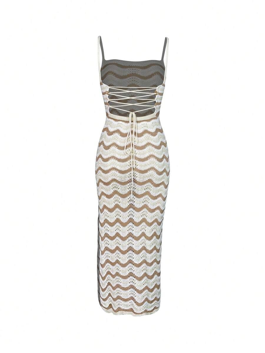 SHEIN DZIANINOWA MAXI SUKIENKA ODKRYTE PLECY S06__M